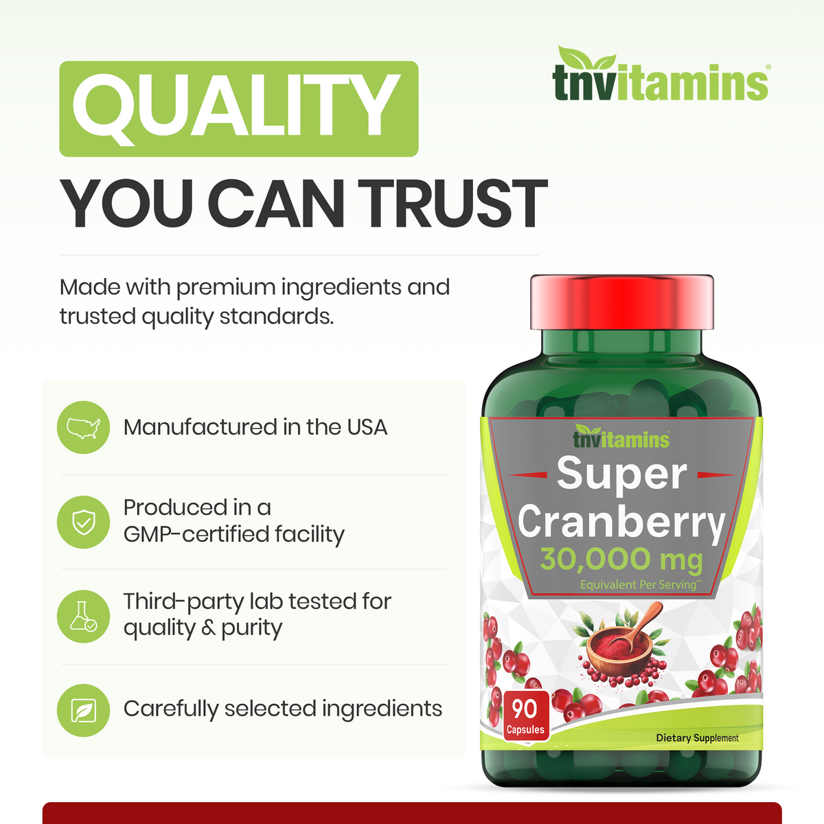 Super Cranberry Pills for Women & Men (30,000 MG - 90 Capsules) | Supports Urinary Tract Health* | Cranberry Concentrate Supplement | Bladder & Kidney Support* | Supports Women's Health* | Antioxidants