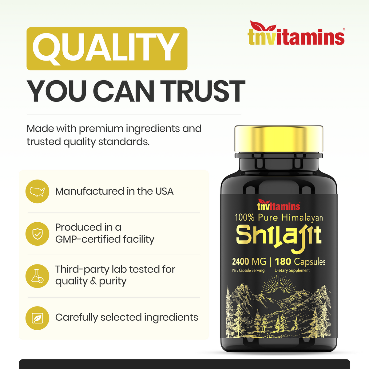 Shilajit Capsules 2400 MG - 180 Capsules | 100% Pure Himalayan Shilajit for Men & Women | Shilajit Resin Supplement | Three Month Supply! | Non-GMO, Gluten-Free
