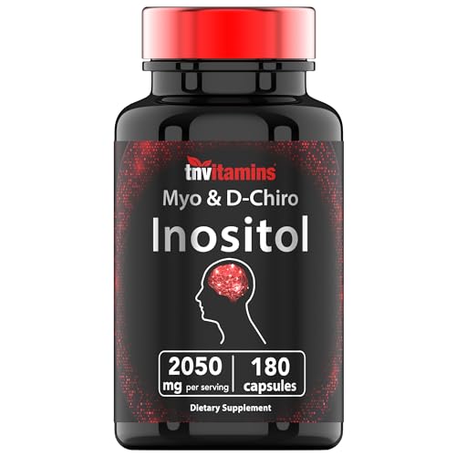 tnvitamins Inositol: 2,050mg - 180 Capsules | Inositol Powder Capsules for Women & Men | 40:1 Ratio of Myo-Inositol to D-Chiro Inositol | Made in The USA!