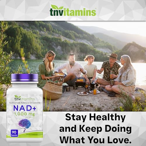 tnvitamins NAD+ Supplement 1,000 mg Per Serving - 90 Count | High Potency NAD Capsules | Nicotinamide Adenine Dinucleotide | NAD Plus Support for Energy & Vitality
