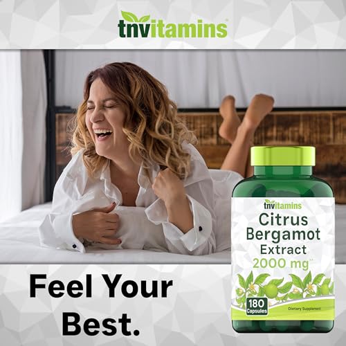 tnvitamins Citrus Begamot 2000mg - 180 Capsules | Ultra Potent Citrus Bergamot Supplement 2000 mg Per 1 Capsule Serving | 6 Month Supply! | Non-GMO | Made in The USA!