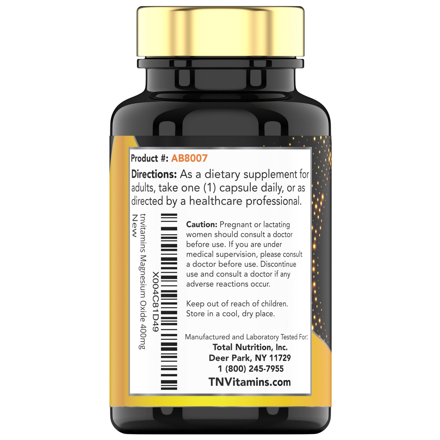tnvitamins Magnesium Oxide 420mg - 120 Capsules | 4 Month Supply! | 100% Daily Value of Magnesium Oxide in One Capsule | Oxido de Magnesio | Non-GMO, Made in The USA