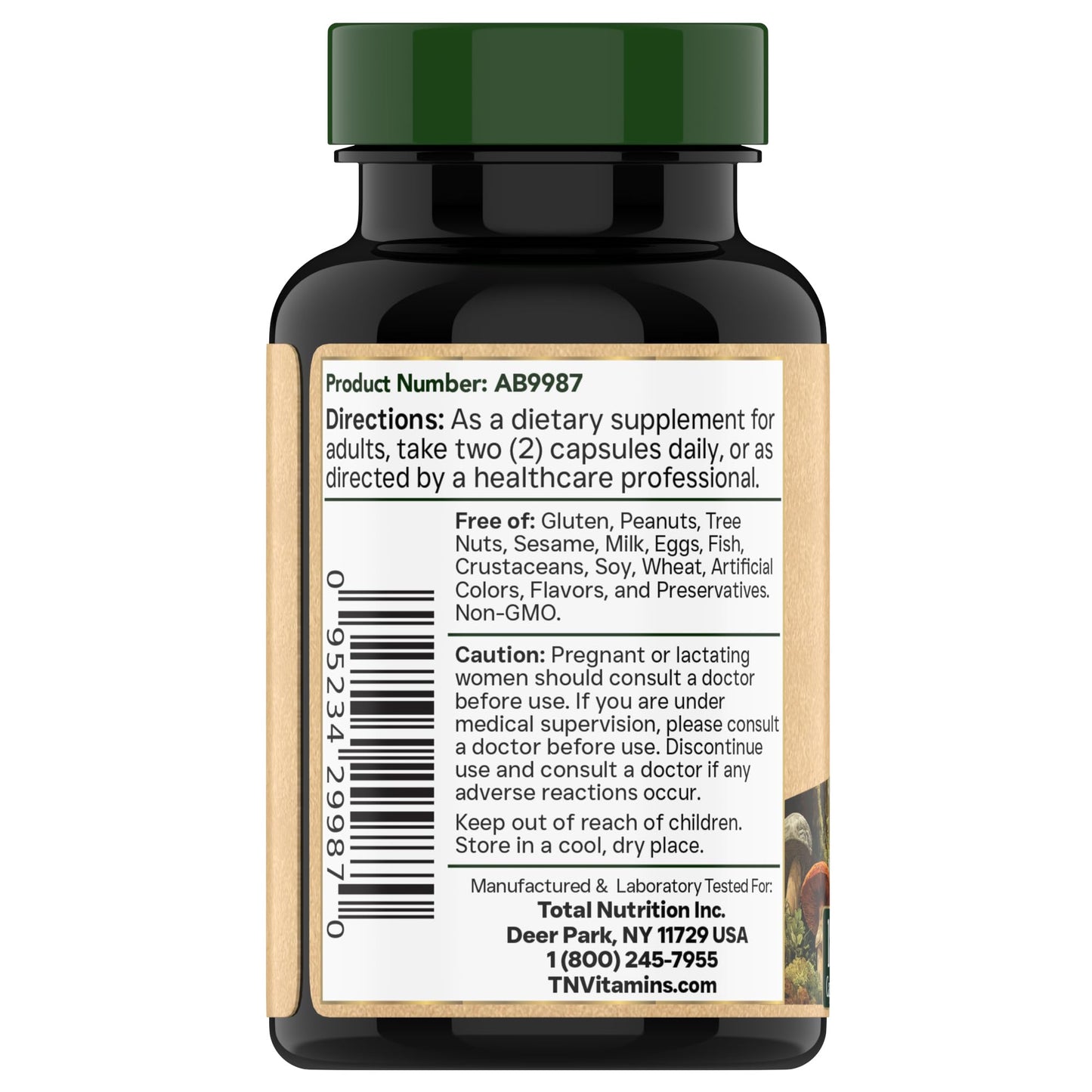 8 Mushroom Complex - 180 Capsules - Lion’s Mane, Reishi, Chaga, Cordyceps & Turkey Tail - Natural Immune, Focus & Energy* Support Supplement for Men & Women