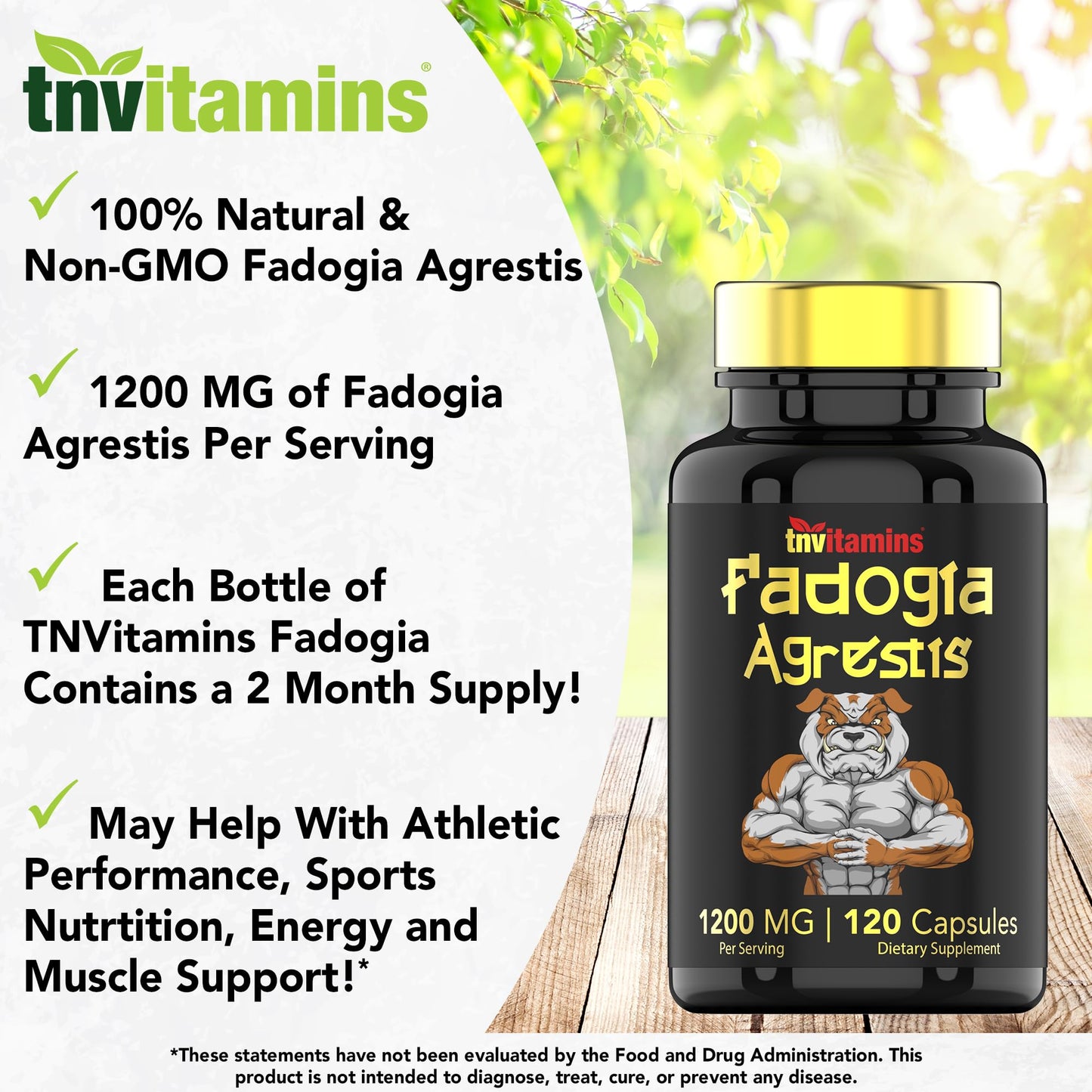 Fadogia Agrestis: 1200mg - 120 Capsules | Ultra-Potent Fadogia Agrestis Extract Supplement for Men | Energy, Power, Strength, Athletic Performance, & Sports Nutrition | Non-GMO | Made in the USA!