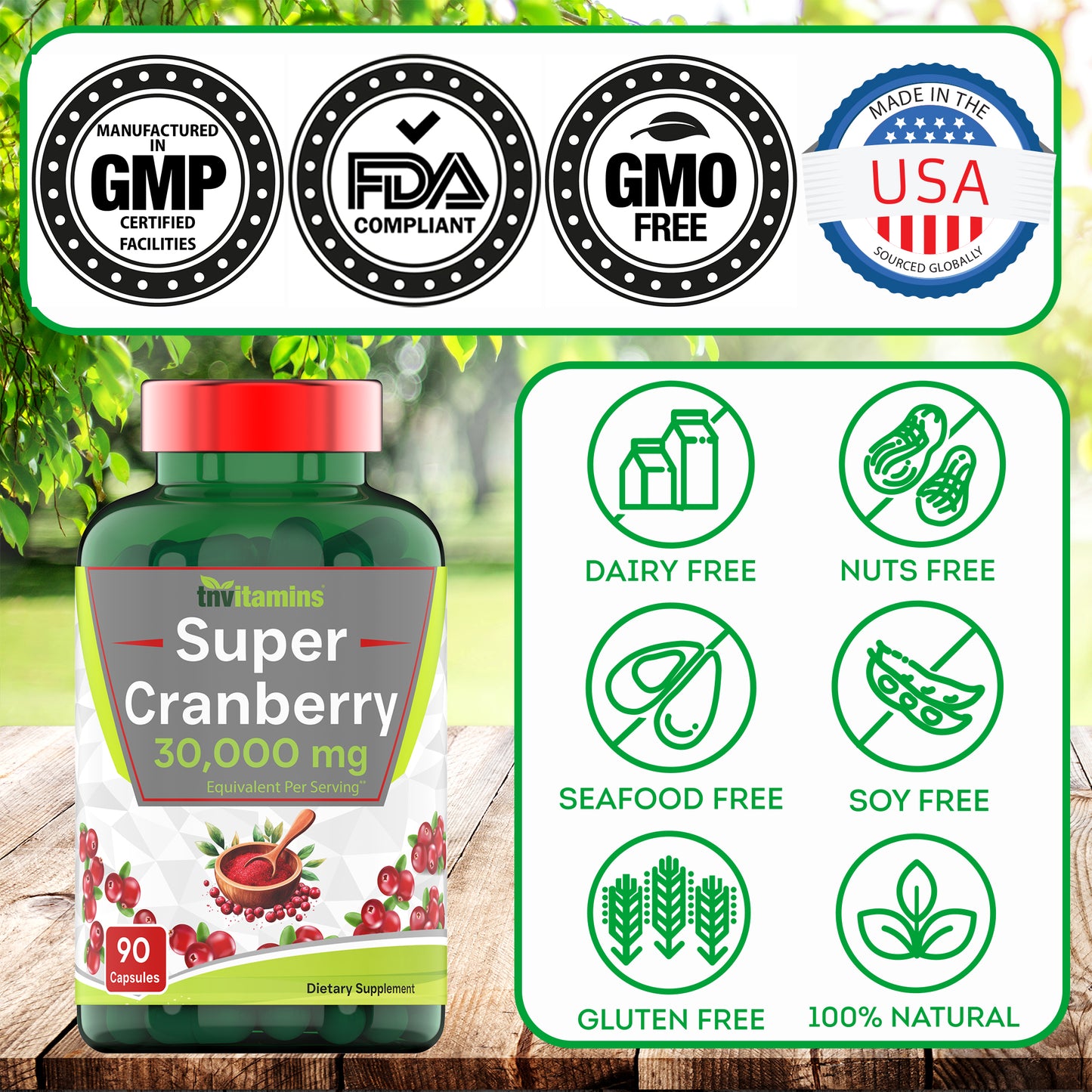 Cranberry Pills for Women & Men (30,000 MG - 90 Capsules) | Supports Urinary Tract Health* | Cranberry Concentrate Supplement | Bladder & Kidney Support* | Supports Women's Health* | Antioxidants