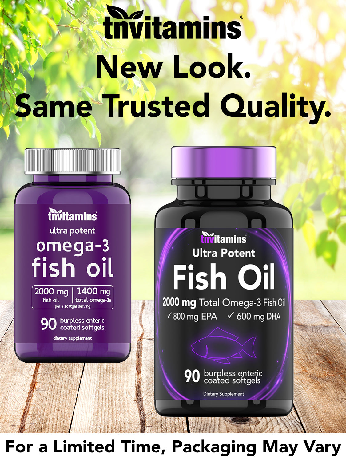 Burpless Omega-3 Fish Oil: 2000mg - 90 Softgels | 1400mg Total Omega-3 Fatty Acids (800mg EPA & 600mg DHA) | Enteric Coated Burpless Ultra Potent Fish Oil | Supports Heart Health* | by TNVitamins