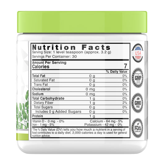 tnvitamins Organic Moringa Powder: Over 3 Grams per Serving | 30 Day Supply | 100% Organic Moringa Leaf Powder for Tea, Shakes, Smoothies, Baking