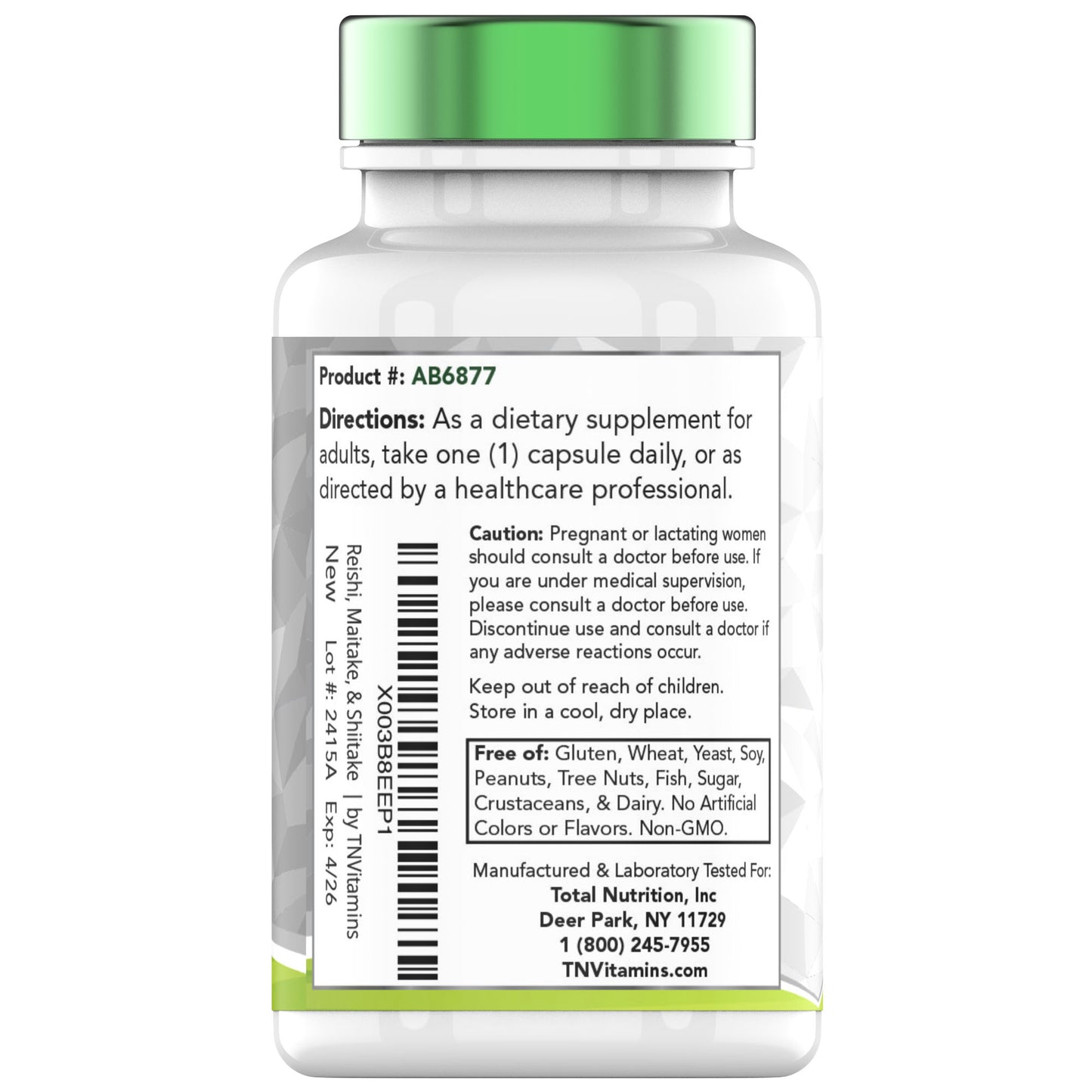 Reishi, Maitake, & Shiitake Mushroom Complex Supplement (60 Capsules - 600 MG) | Mushroom Defense Supplement | Natural Mushroom Powder Extract for The Immune System*