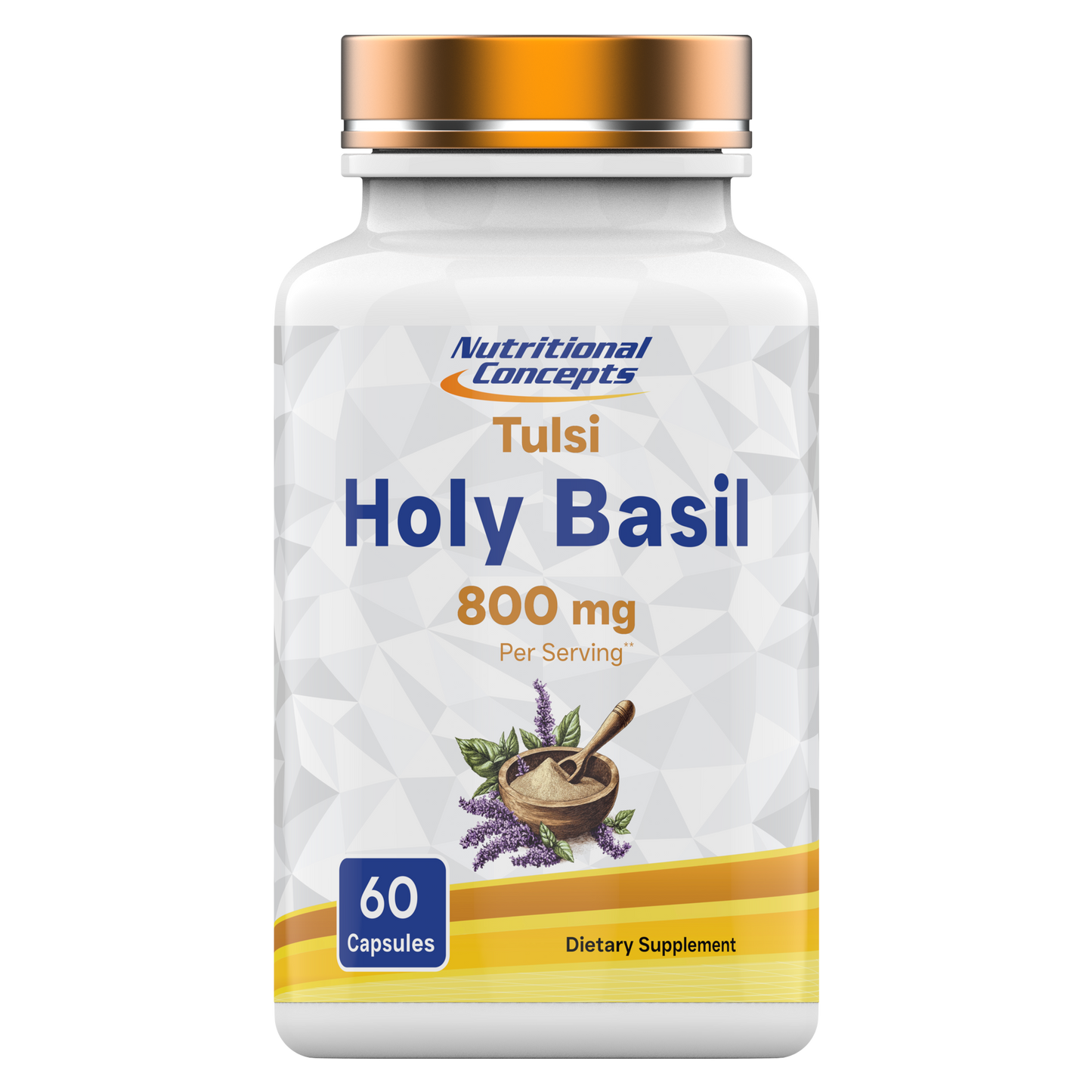 Nutritional Concepts Holy Basil 800 MG Per 2 Capsule Serving - 60 Capsules