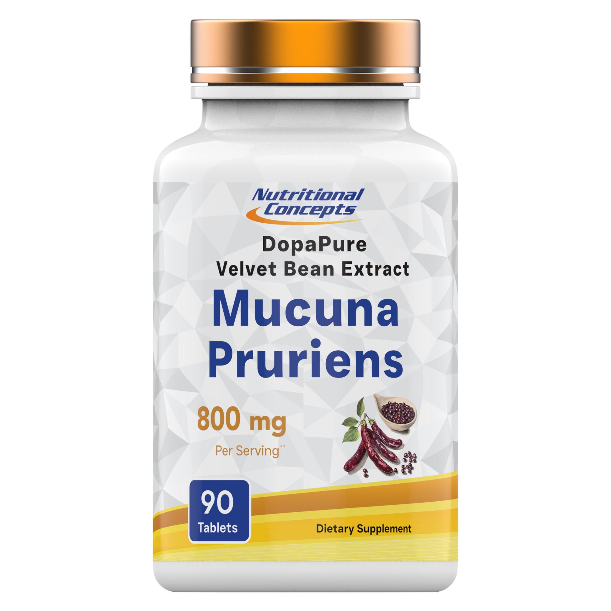 Mucuna Pruriens 20% Extract – 120 Capsules By Herbal Island – Natural Supplement