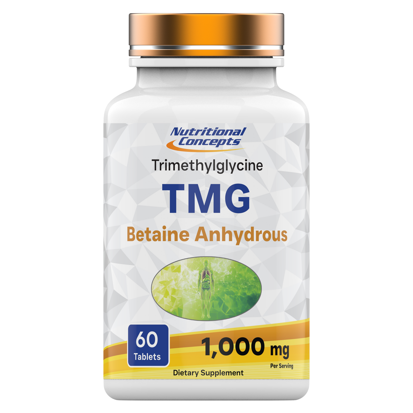 Nutritional Concepts TMG (Tri-Methyl) Glycine - 60 Tablets