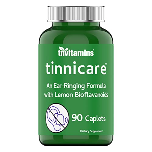 tnvitamins Tinnicare: A Comprehensive Ear-Ringing Relief Formula with Lemon Bioflavonoids, Vitamin C, & Vitamins B1, B2, B6, & B12 | 90 Caplets
