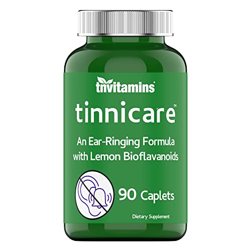tnvitamins Tinnicare: A Comprehensive Ear-Ringing Relief Formula with Lemon Bioflavonoids, Vitamin C, & Vitamins B1, B2, B6, & B12 | 90 Caplets