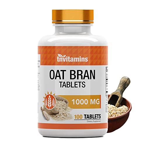 Oat Bran Tablets | 100 Tablets - 1,000 MG per Tablet | Oat Fiber Tablets | Soluble & Dietary Fiber Supplement | Supports Digestive Health * | High Potency Formula