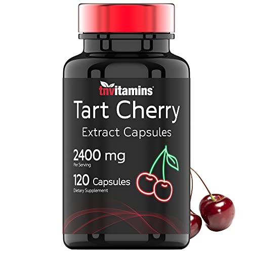 Tart Cherry Extract Capsules (2400 MG - 120 Count) | from Montmorency Tart Cherries | Provides Antioxidants, Anthocyanins, & Phytonutrients | Non-GMO