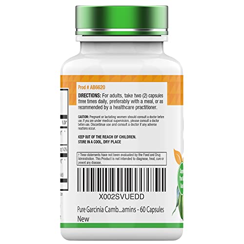 Garcinia Cambogia Extract Capsules (1000 MG - 60 Pills) with HCA & Chromium | Weight Loss Pills for Women & Men* | Appetite Suppressant for Weight Loss | by TNVitamins
