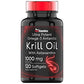 Antarctic Krill Oil 1000mg x 120 Softgels | Ultra Potent Omega-3: 120mg EPA, 80 mg DHA, 200 mcg Astaxanthin