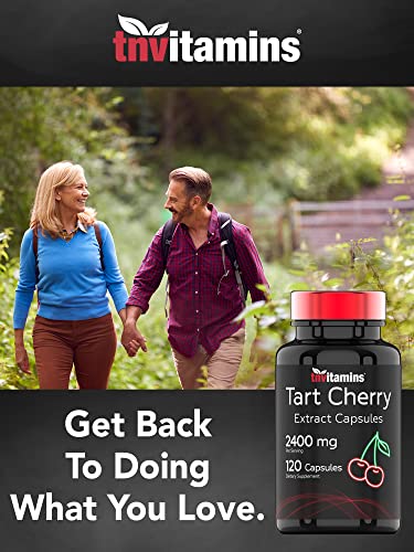 Tart Cherry Extract Capsules (2400 MG - 120 Count) | from Montmorency Tart Cherries | Provides Antioxidants, Anthocyanins, & Phytonutrients | Non-GMO