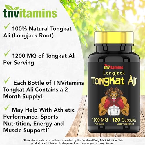 Tongkat Ali For Men: 1200 mg - 120 Capsules | Also Known As Longjack Root | 100% All-Natural & Ultra Potent Tongkat Ali Supplement | Energy, Power, Strength, Athletic Performance, & Sports Nutrition