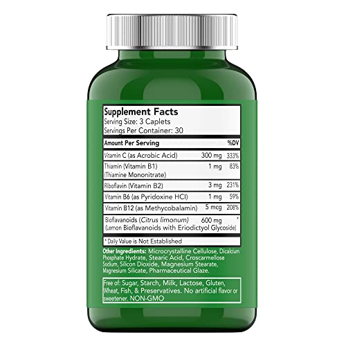 tnvitamins Tinnicare: A Comprehensive Ear-Ringing Relief Formula with Lemon Bioflavonoids, Vitamin C, & Vitamins B1, B2, B6, & B12 | 90 Caplets