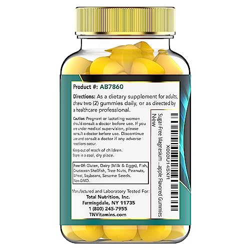 Sugar-Free Magnesium Glycinate Gummies: 200mg - 90 Pineapple Flavored Gummies | Magnesium Bisglycinate | Calm, Sleep, Muscle, Nerve Support