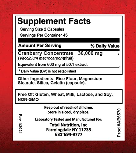 Cranberry Pills for Women & Men (30,000 MG  -  90 Capsules) | Supports Urinary Tract Health* | Cranberry Concentrate Supplement | Bladder & Kidney Support* | Supports Women's Health* | Antioxidants