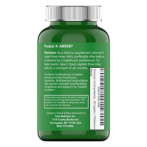 tnvitamins Tinnicare: A Comprehensive Ear-Ringing Relief Formula with Lemon Bioflavonoids, Vitamin C, & Vitamins B1, B2, B6, & B12 | 90 Caplets