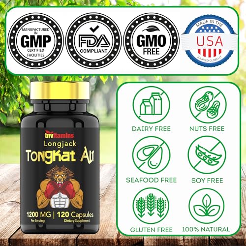 Tongkat Ali For Men: 1200 mg x 120 Capsules | Also Known As Longjack Root | 100% All-Natural & Ultra Potent Tongkat Ali Supplement | Energy, Power, Strength, Athletic Performance, & Sports Nutrition