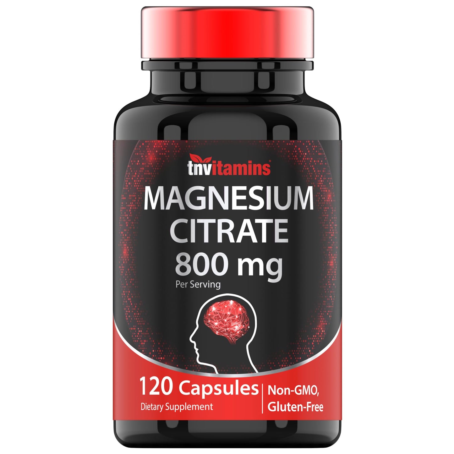 TNVitamins Magnesium Citrate 800 MG - 120 Capsules | Two Month Supply! | Pure Magnesium Citrate Powder Capsules | Citrato De Magnesio | Non-GMO | Produced in The USA!