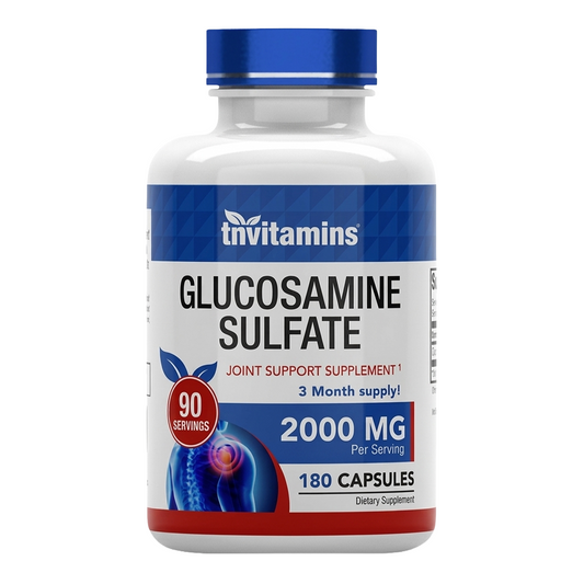 Glucosamine Sulfate Capsules 2000 MG (180 Count) | Joint Support* Supplement for Women & Men | Produced in The USA | Promotes Flexibility & Mobility* | by TNVitamins