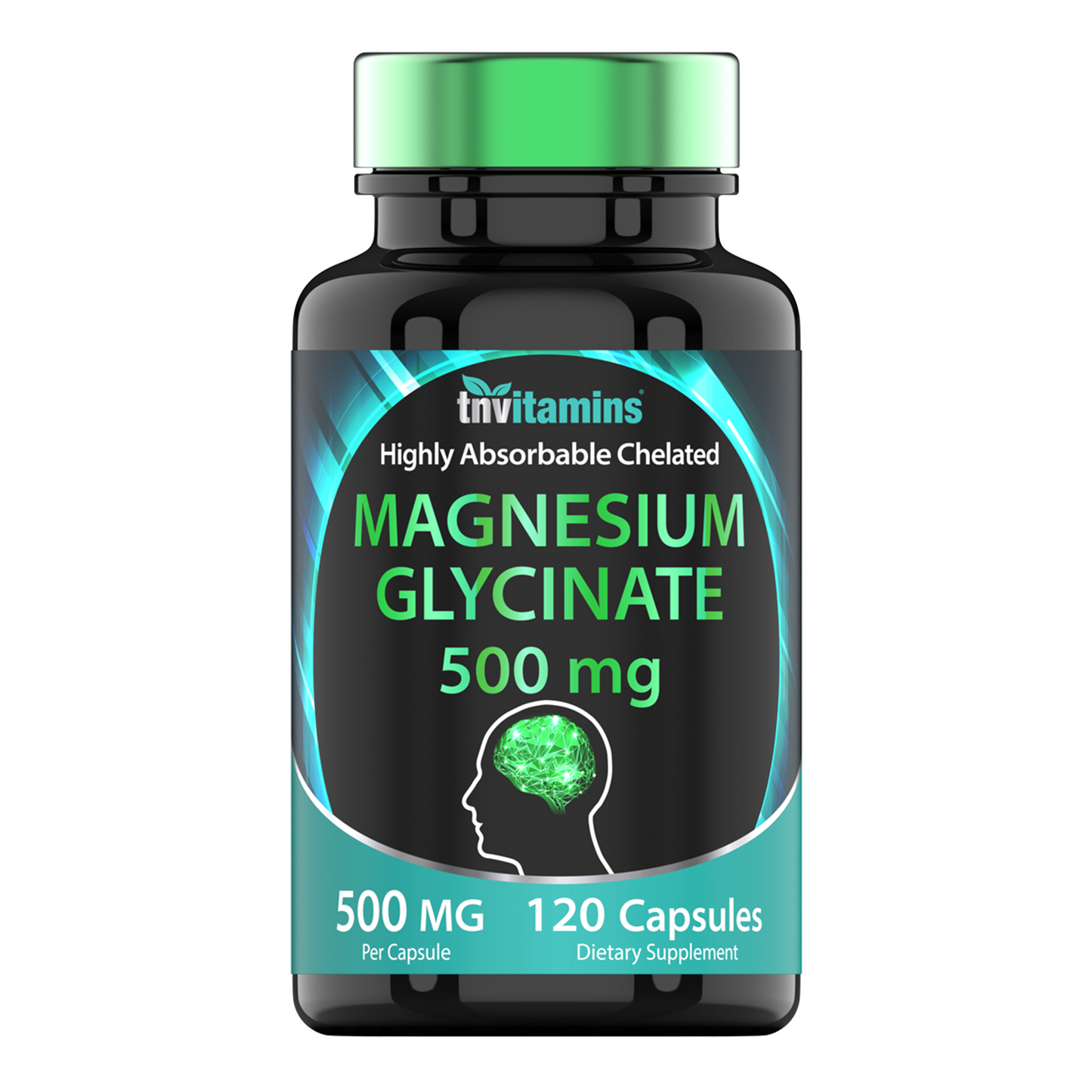Magnesium Glycinate 500mg Per Capsule - 120 Count | 4 Month Supply! | Pure Chelated Magnesium Supplement for Sleep, Calm, Nerve, Joint, & Bone Support* | AKA Magnesium Bisgycinate | Non-GMO