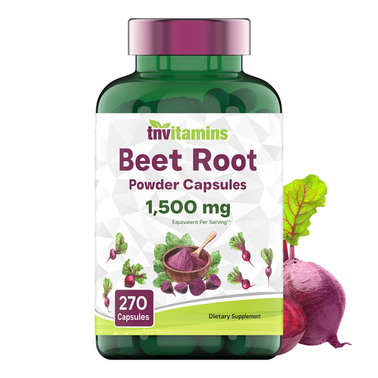 tnvitamins Beet Root Capsules 15,00 Mg Per Serving - 270 Capsules | Beet Root Powder Extract | Non-GMO & Gluten-Free | Produced in The USA