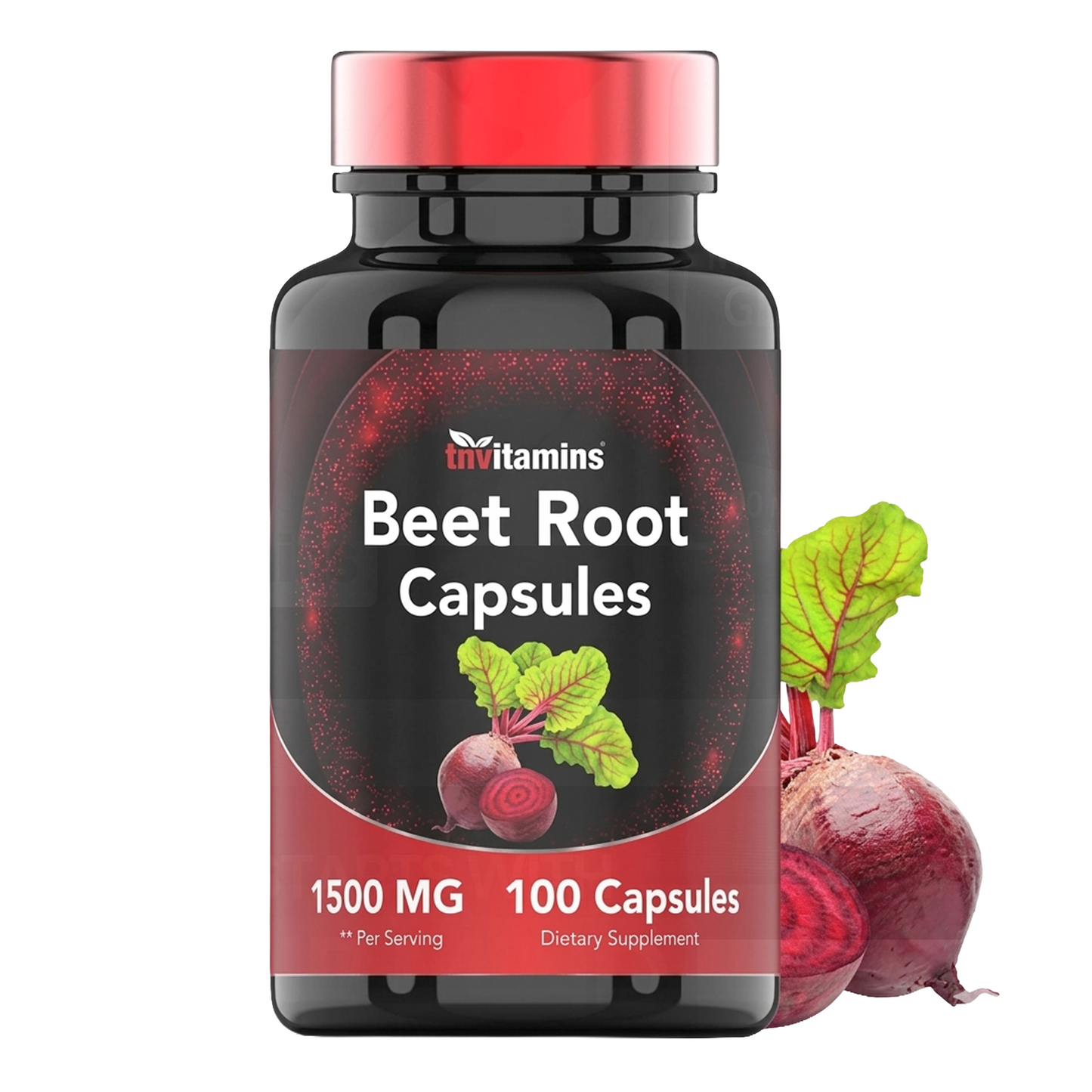 Beet Root Capsules | 1500 Mg - 100 Capsules | Beet Root Powder Extract Capsules | Supports Cardiovascular & Heart Health* | Non-GMO & Gluten-Free | Produced in the USA | TNVitamins