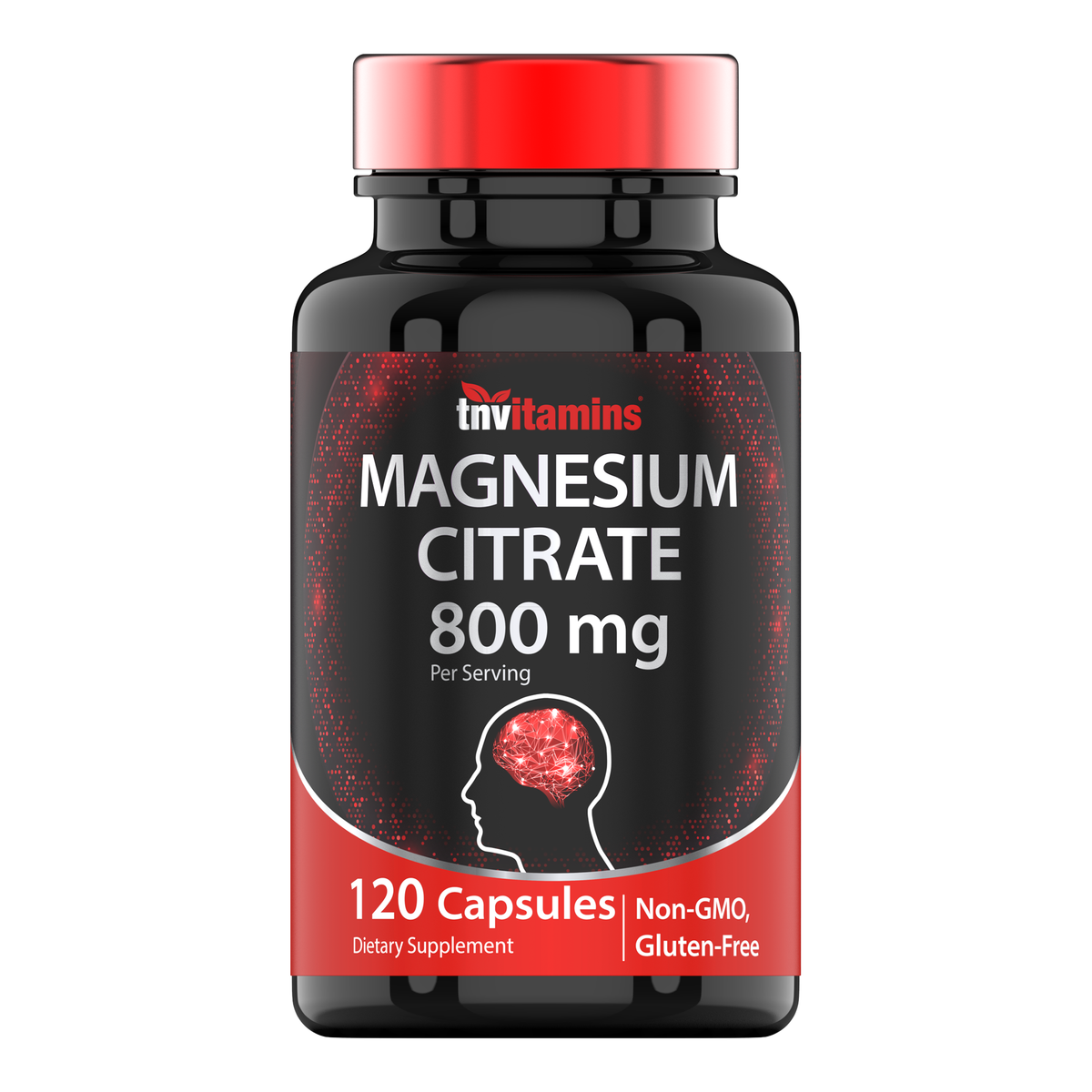 TNVitamins Magnesium Citrate 800 MG - 120 Capsules | Two Month Supply! | Pure Magnesium Citrate Powder Capsules | Citrato De Magnesio | Non-GMO | Produced in The USA!