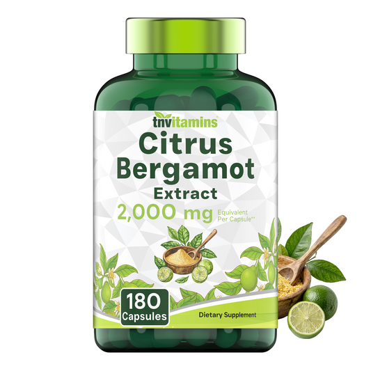 tnvitamins Citrus Bergamot 2000mg - 180 Capsules | Ultra Potent Citrus Bergamot Supplement 2000 mg Per 1 Capsule Serving | 6 Month Supply! | Non-GMO | Made in The USA!