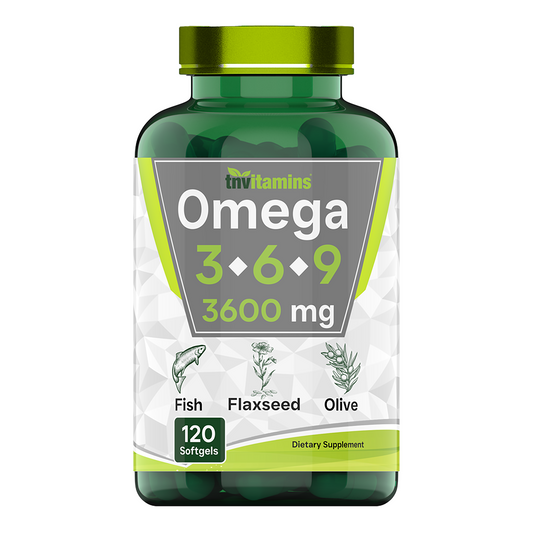 Triple Omega 3◆ 6◆ 9: 3600mg  - 120 Softgels | Omega Essential Fatty Acids from Fish Oil (EPA & DHA), Flaxseed Oil (ALA & LA), & Olive Oil (OA) | Omega 3-6-9 Supplement for Women & Men | Non-GMO