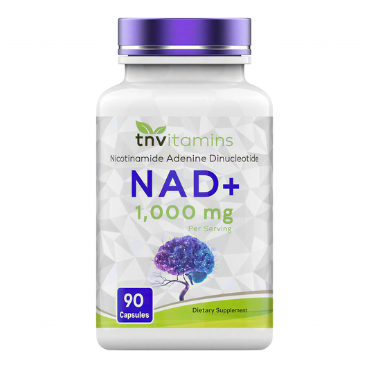 tnvitamins NAD+ Supplement 1,000 mg Per Serving - 90 Count | High Potency NAD Capsules | Nicotinamide Adenine Dinucleotide | NAD Plus Support for Energy & Vitality