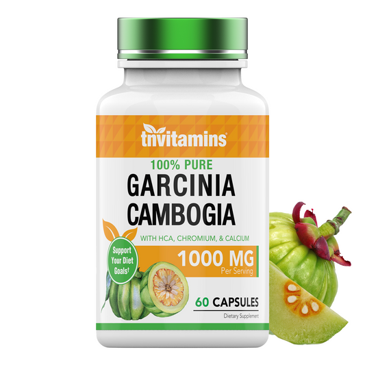 Garcinia Cambogia Extract Capsules (1000 MG  - 60 Pills) with HCA & Chromium | Weight Loss Pills for Women & Men* | Appetite Suppressant for Weight Loss | by TNVitamins