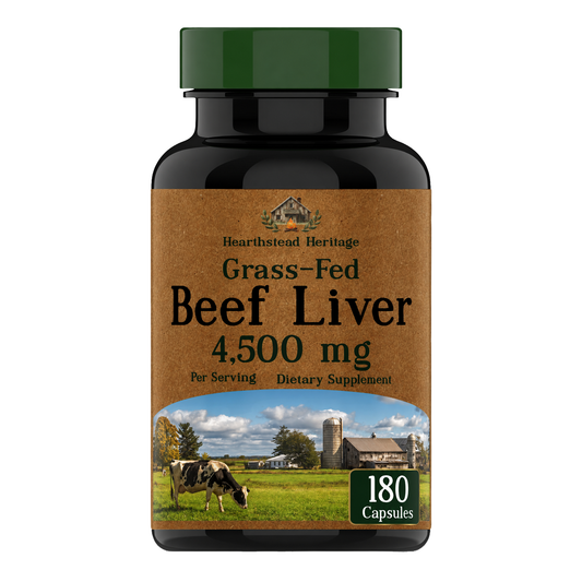 tnvitamins Grass Fed Beef Liver Capsules 4,500 mg per Serving – 180 Capsules | Desiccated, Freeze-Dried, Pasture-Raised Beef Liver Supplement | Natural Energy, Vitality & Immune Support | Made in USA