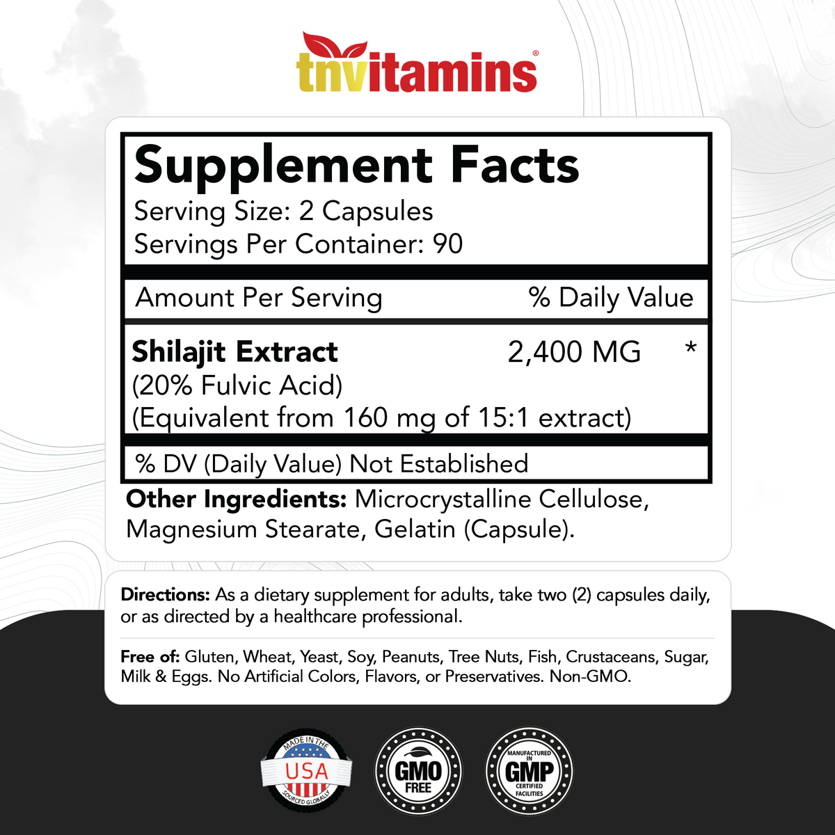 Shilajit Capsules 2400 MG - 180 Capsules | 100% Pure Himalayan Shilajit for Men & Women | Shilajit Resin Supplement | Three Month Supply! | Non-GMO, Gluten-Free