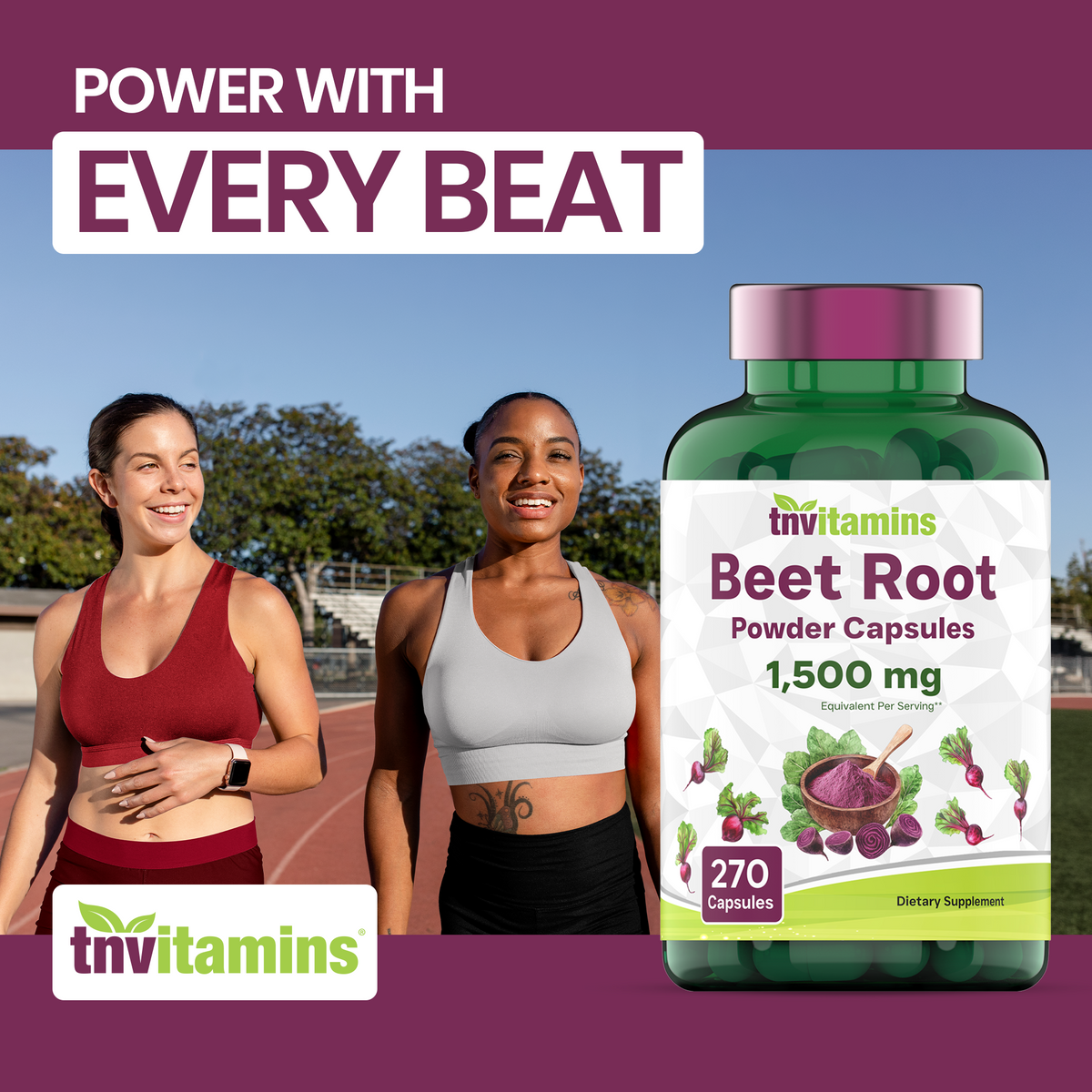tnvitamins Beet Root Capsules 15,00 Mg Per Serving - 270 Capsules | Beet Root Powder Extract | Non-GMO & Gluten-Free | Produced in The USA