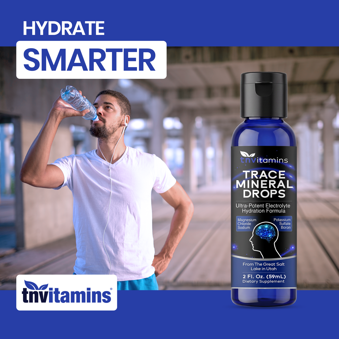TNVitamins Trace Mineral Drops: Ultra Potent Electrolyte Hydration Formula | 2 Fl. Oz - 1 Month Supply | From the Great Salt Lake in Utah