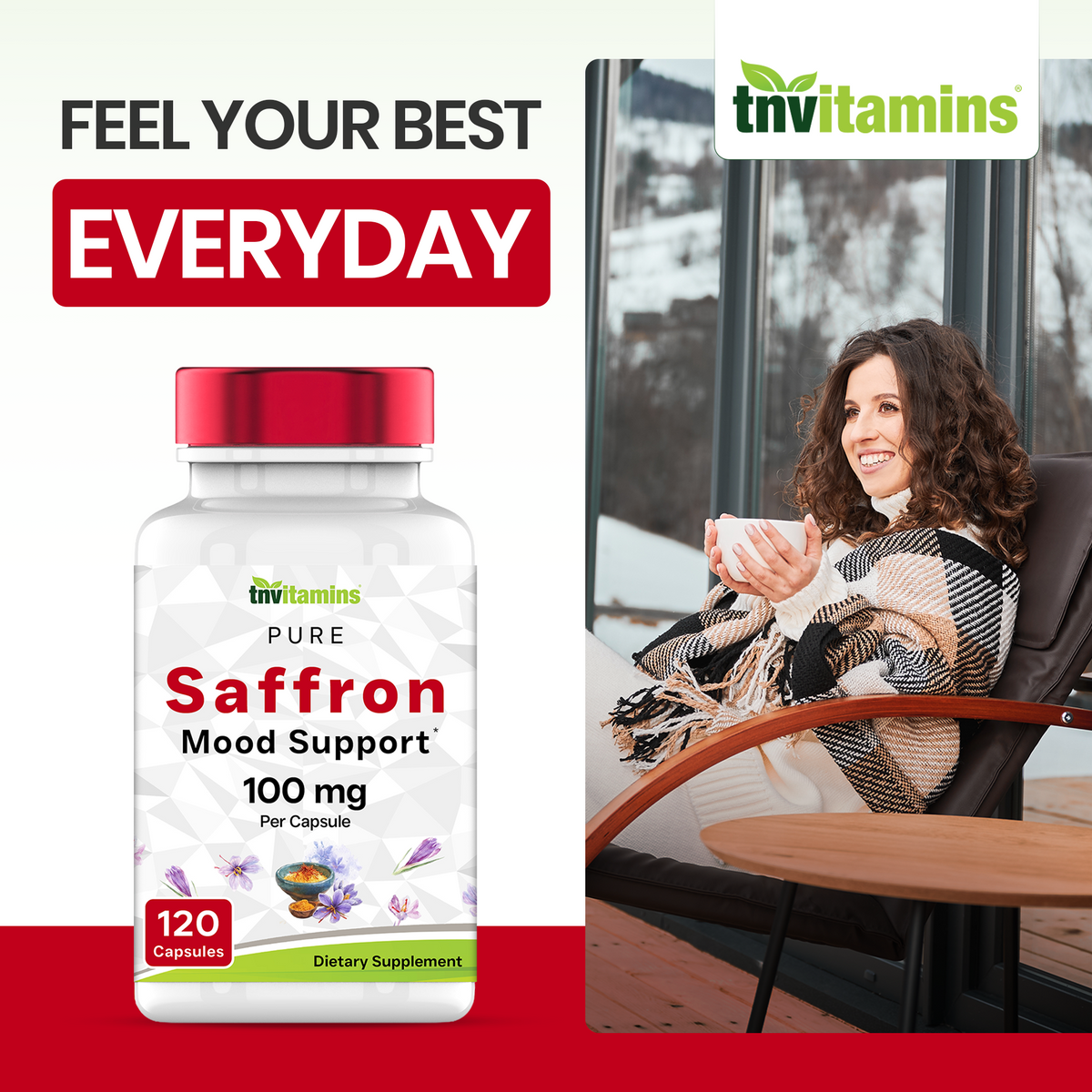 Saffron Capsules 100 mg, 120 Capsules | High Potency Saffron Supplement from Real Saffron Threads | Mood & Emotional Support* | Natural Appetite Support*, Made in USA