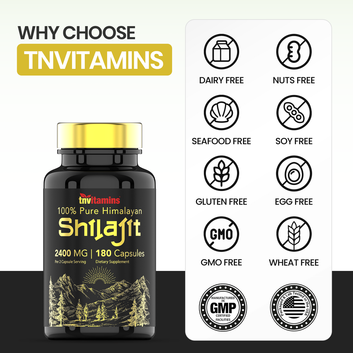 Shilajit Capsules 2400 MG - 180 Capsules | 100% Pure Himalayan Shilajit for Men & Women | Shilajit Resin Supplement | Three Month Supply! | Non-GMO, Gluten-Free