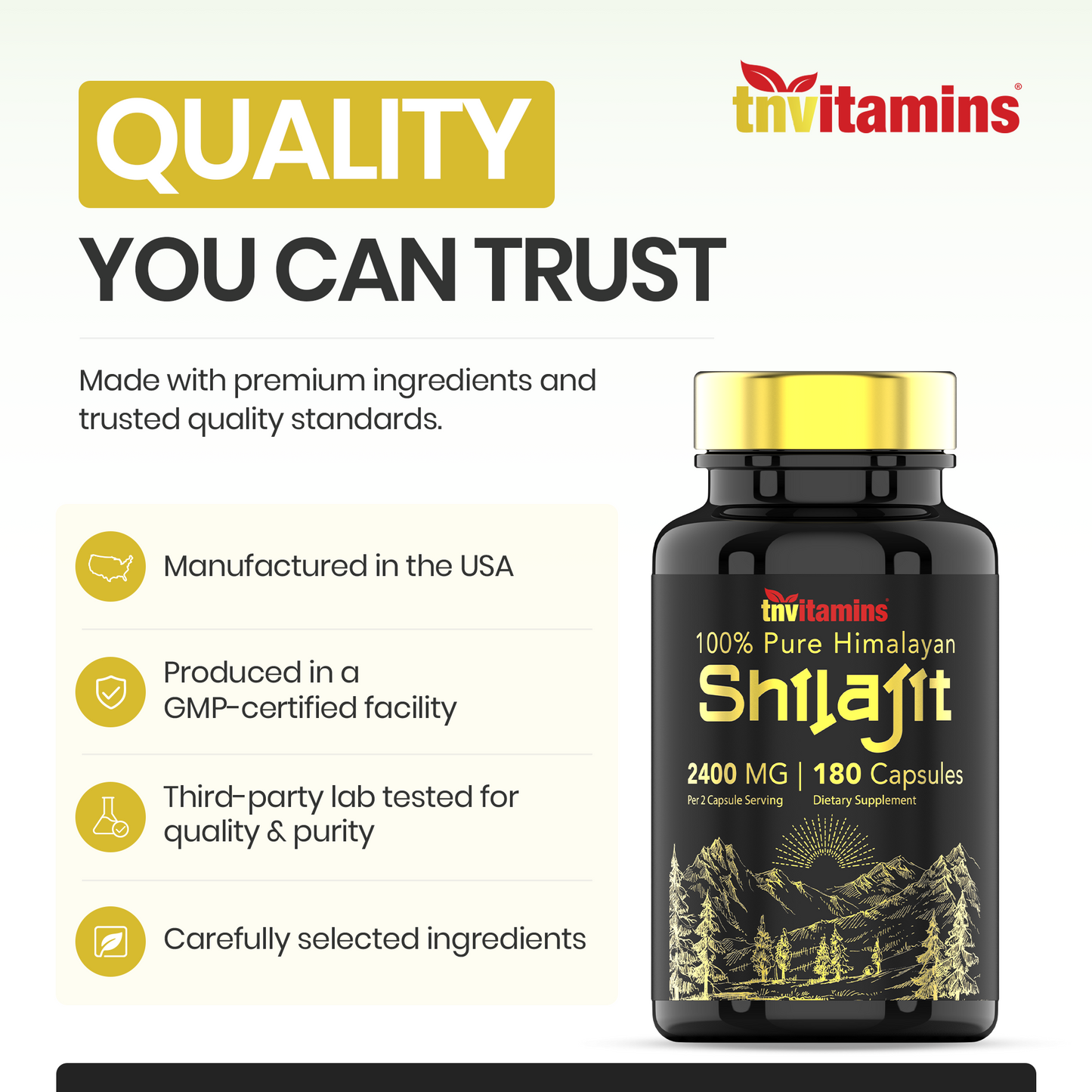 Shilajit Capsules 2400 MG - 180 Capsules | 100% Pure Himalayan Shilajit for Men & Women | Shilajit Resin Supplement | Three Month Supply! | Non-GMO, Gluten-Free