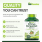 tnvitamins Citrus Bergamot 2000mg - 180 Capsules | Ultra Potent Citrus Bergamot Supplement 2000 mg Per 1 Capsule Serving | 6 Month Supply! | Non-GMO | Made in The USA!