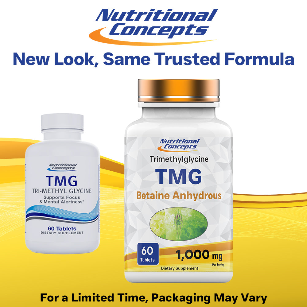 Nutritional Concepts TMG (Tri-Methyl) Glycine - 60 Tablets