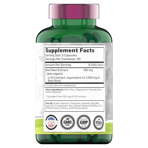 tnvitamins Beet Root Capsules 15,00 Mg Per Serving - 270 Capsules | Beet Root Powder Extract | Non-GMO & Gluten-Free | Produced in The USA