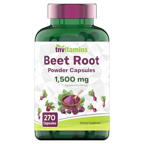 tnvitamins Beet Root Capsules 15,00 Mg Per Serving - 270 Capsules | Beet Root Powder Extract | Non-GMO & Gluten-Free | Produced in The USA