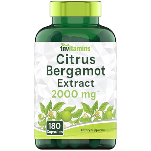 tnvitamins Citrus Begamot 2000mg - 180 Capsules | Ultra Potent Citrus Bergamot Supplement 2000 mg Per 1 Capsule Serving | 6 Month Supply! | Non-GMO | Made in The USA!